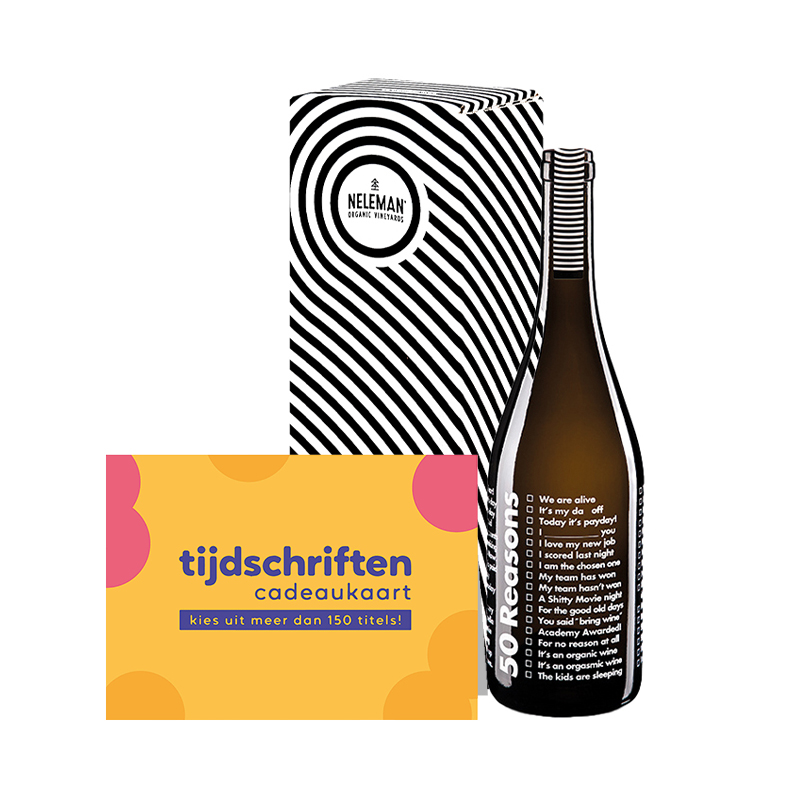 Tijdschriften cadeaubon + wijn