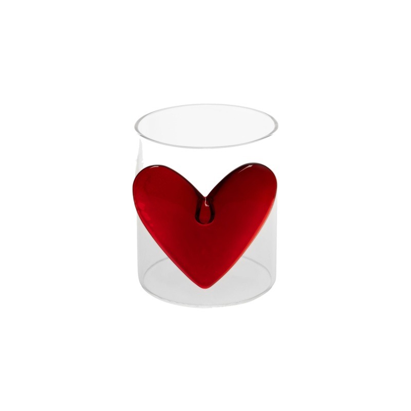 Hart drinkglas rood