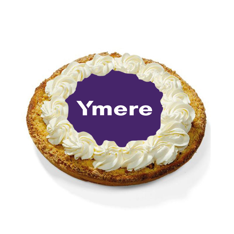 Appelkruimelvlaai met logo