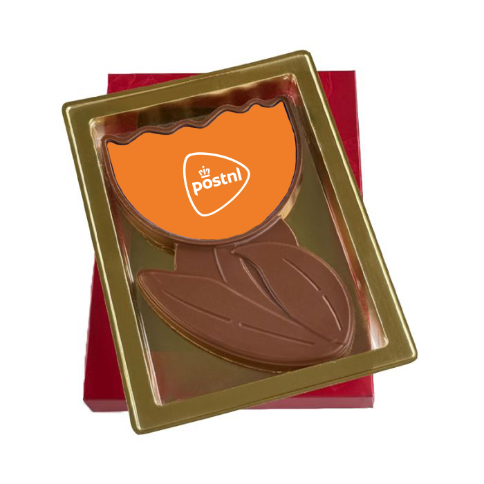Chocolade bloem met logo