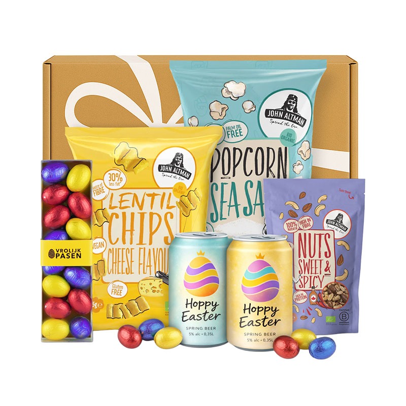 paas borrelpakket met bier en snacks