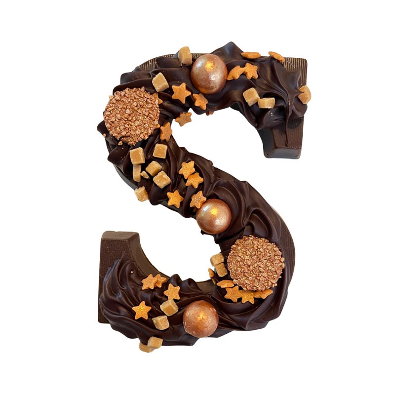 Luxe ambachtelijke chocoladeletter 