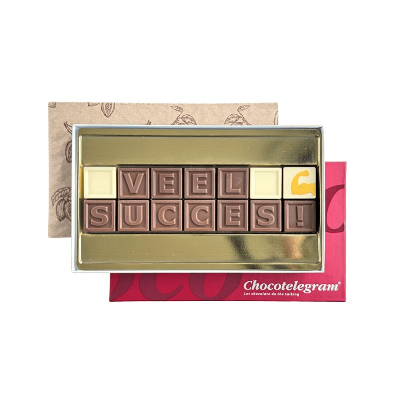 ChocoTelegram 14 | veel succes! | melk/wit | 133g