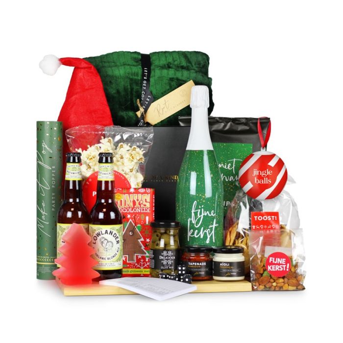 Kerstpakket met dekentje alcoholvrije drankjes